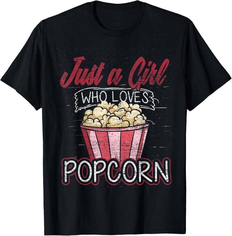 100% Cotton Just Girl Who Loves Popcorn T-Shirts, Hoodie, Sweatshirt