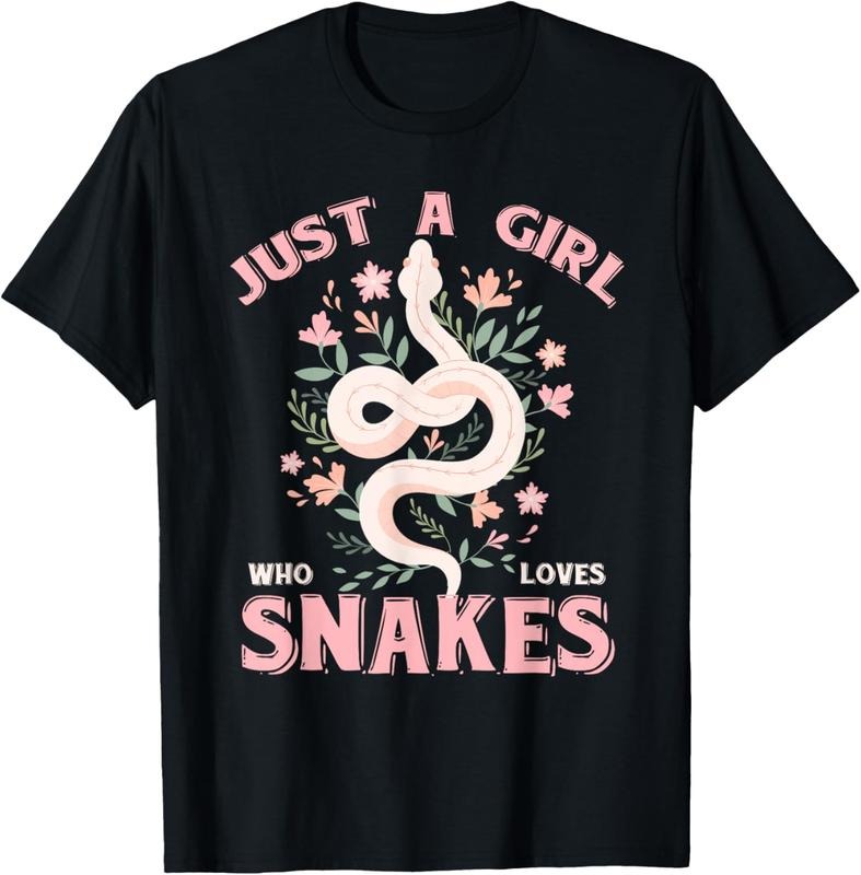 100% Cotton Just A Girl Who Loves Snakes T-Shirt Hoodie, Sweatshirt | PrintMintTees.com