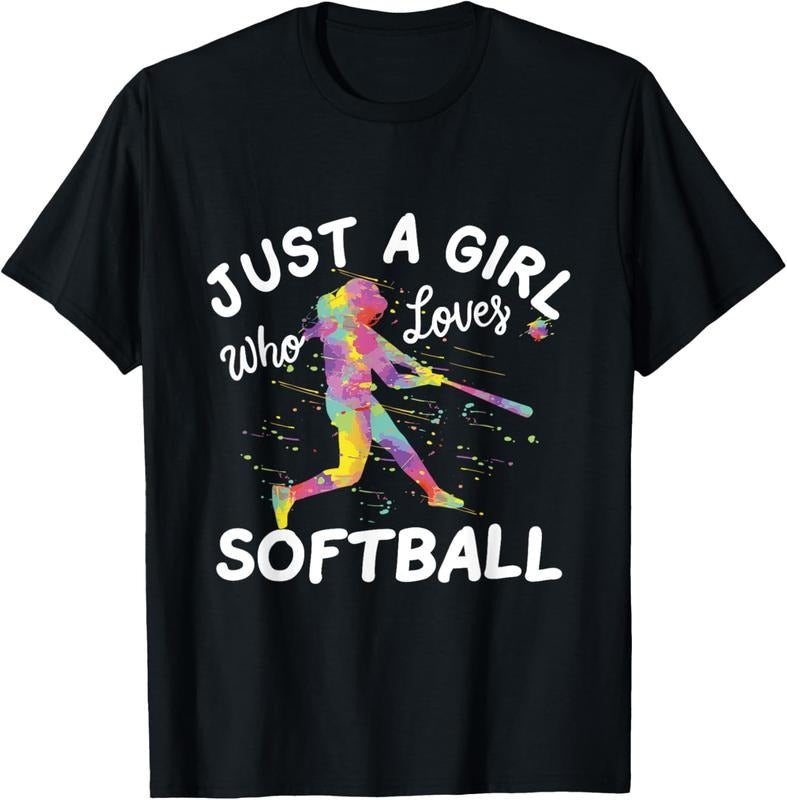 100% Cotton Just A Girl Who Loves Softball T-Shirt Hoodie, Sweatshirt | PrintMintTees.com