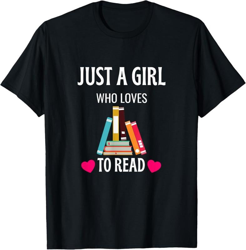 100% Cotton Just A Girl Who Loves To Read Shirt Cute Bookworm Gift T-Shirt Hoodie Sweatshirt | PrintMintTees.com