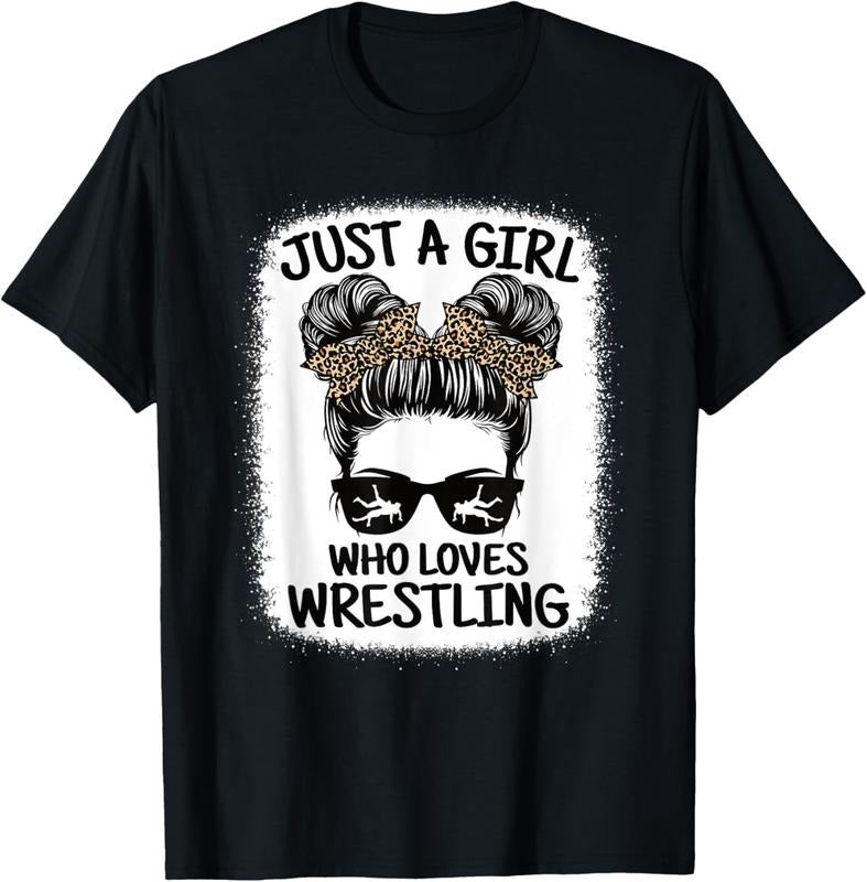 100% Cotton Just A Girl Who Loves Wrestling Funny Wrestle Lover Wrestler T-Shirt Hoodie Sweatshirt | PrintMintTees.com
