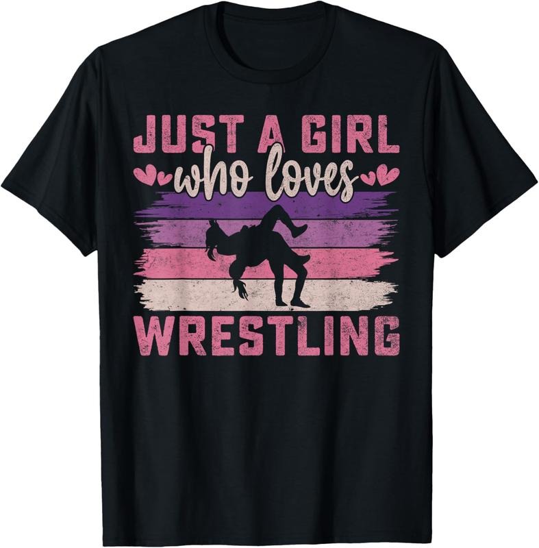 100% Cotton Just A Girl Who Loves Wrestling Girl Wrestle Outfit Wrestler T-Shirt Hoodie, Sweatshirt | PrintMintTees.com