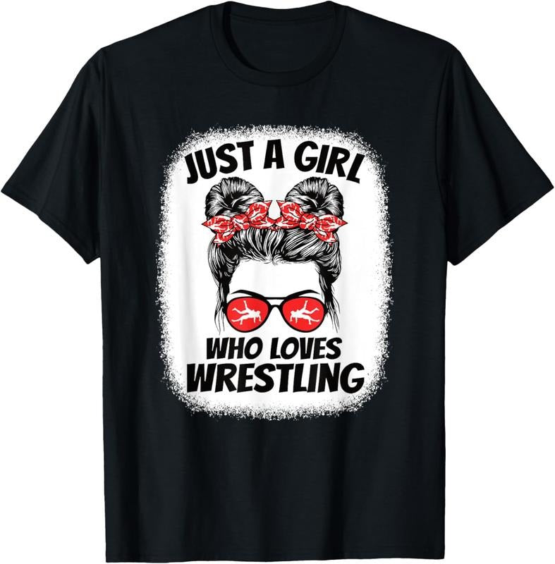 100% Cotton Just A Girl Who Loves Wrestling Wrestler Girls s T-Shirt Hoodie, Sweatshirt | PrintMintTees.com