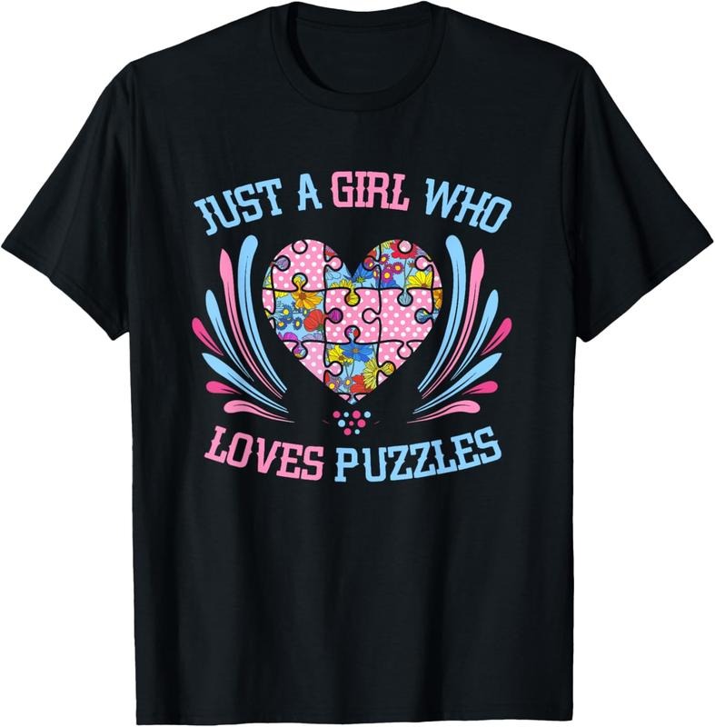 100% Cotton Just Girl Who Loves Puzzles Jigsaw Puzzle T-Shirt Hoodie Sweatshirt | PrintMintTees.com