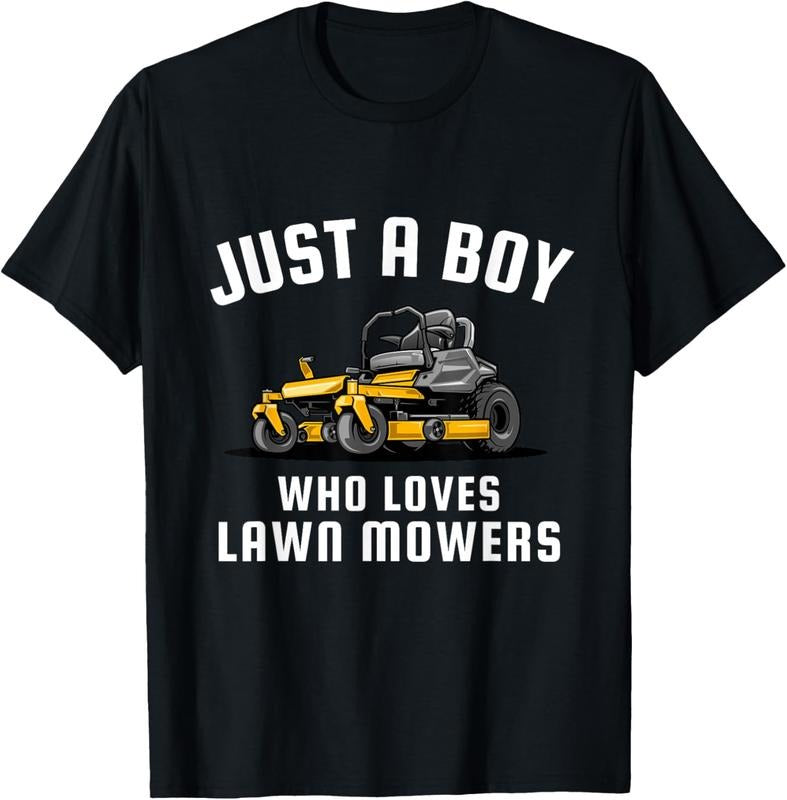100% Cotton Just Boy Who Loves Lawn Mowers T-Shirts, Hoodie, Sweatshirt