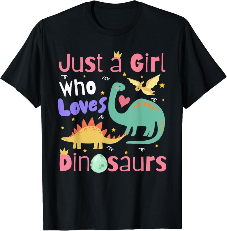100% Cotton Just a Girl Who Loves Dinosaurs  Teen s Women Dino T-Shirt Hoodie, Sweatshirt | PrintMintTees.com