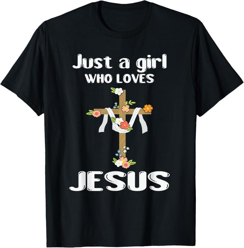 100% Cotton Just Girl Who Loves Jesus T Shirtstyle{N002}2 T-Shirts, Hoodie, Sweatshirt