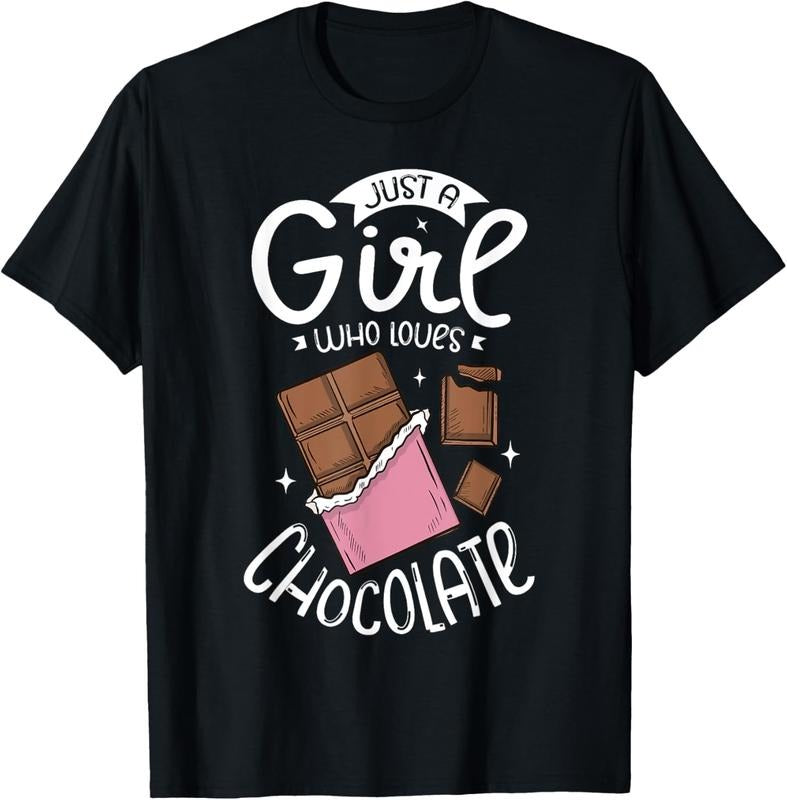 100% Cotton Just a girl who loves chocolate Funny Chocolate T-Shirt Hoodie, Sweatshirt | PrintMintTees.com