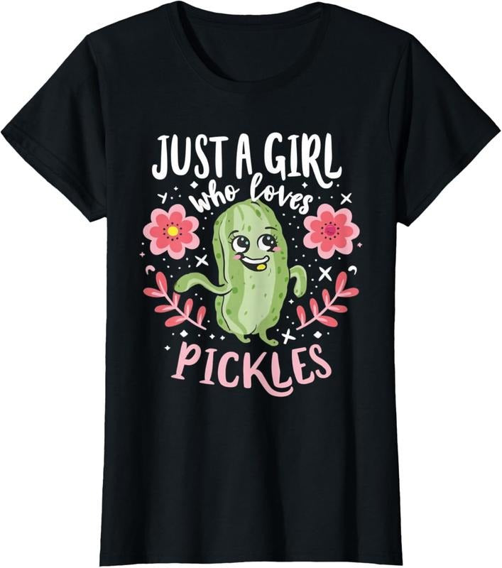 100% Cotton Just a girl who loves pickles T-Shirt Hoodie, Sweatshirt | PrintMintTees.com