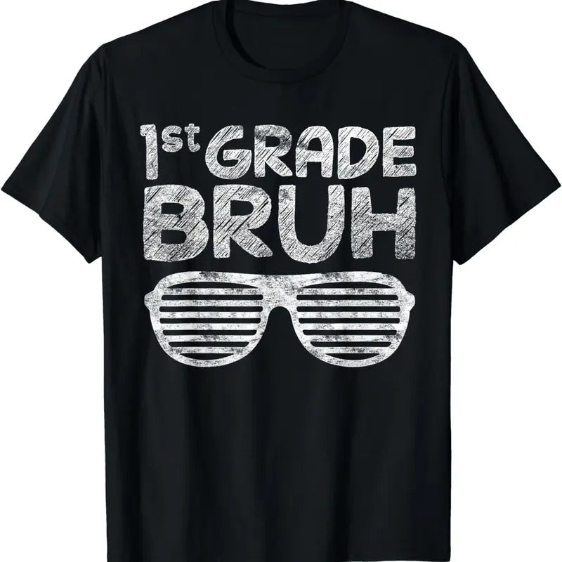[100% Cotton]Kids 1st Grade Bruh First Grade Dude Back To School For Boys T-Shirt Hoodie Sweatshirt | PrintMintTees.com