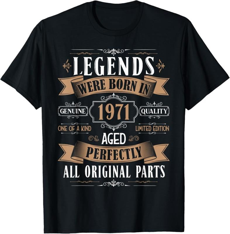 100% Cotton Legends Born In 1971 53rd Birthday 53 Years Old Bday Men T-Shirt Hoodie, Sweatshirt | PrintMintTees.com