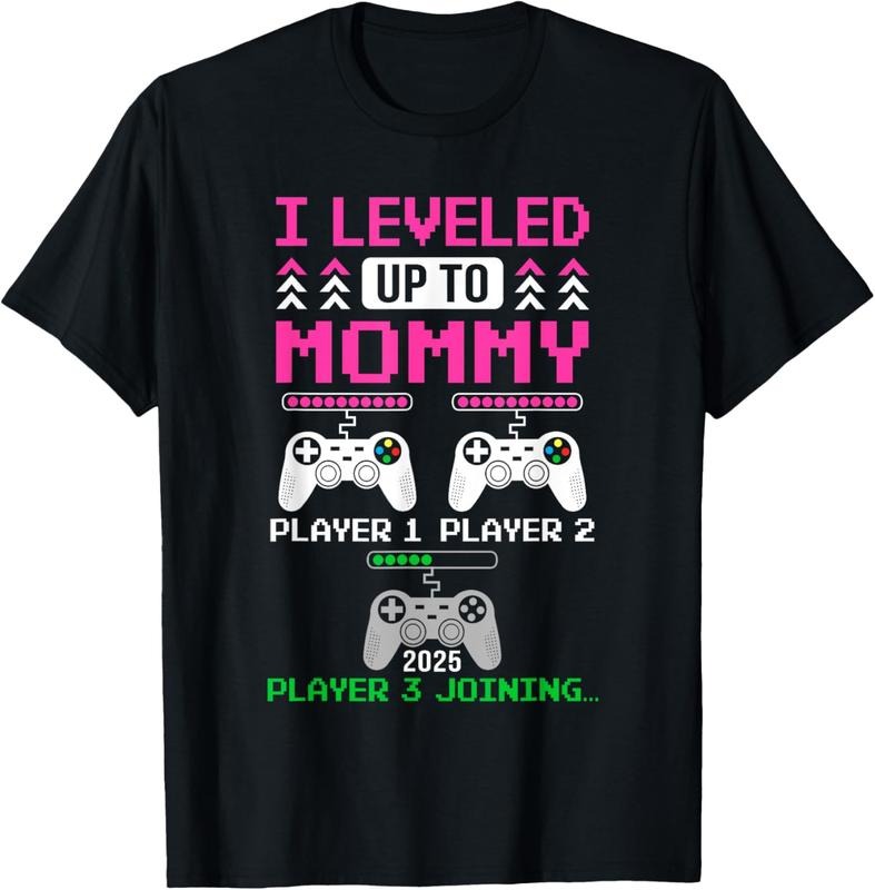 100% Cotton Leveled Up To Mommy Again Funny Funny Gamer Mom Est 2025 T-Shirt Hoodie Sweatshirt | PrintMintTees.com