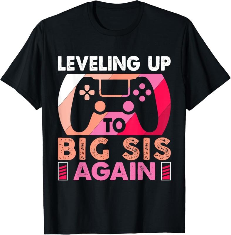 100% Cotton Leveling Up To Big Sis Again Promoted to Big Sister Again T-Shirt Hoodie, Sweatshirt | PrintMintTees.com