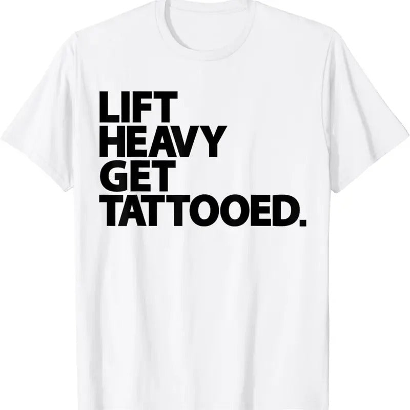 [100% Cotton]Lift Heavy Get Tattooed Funny Low Life Workout Fitness Gym T-Shirt Hoodie Sweatshirt | PrintMintTees.com