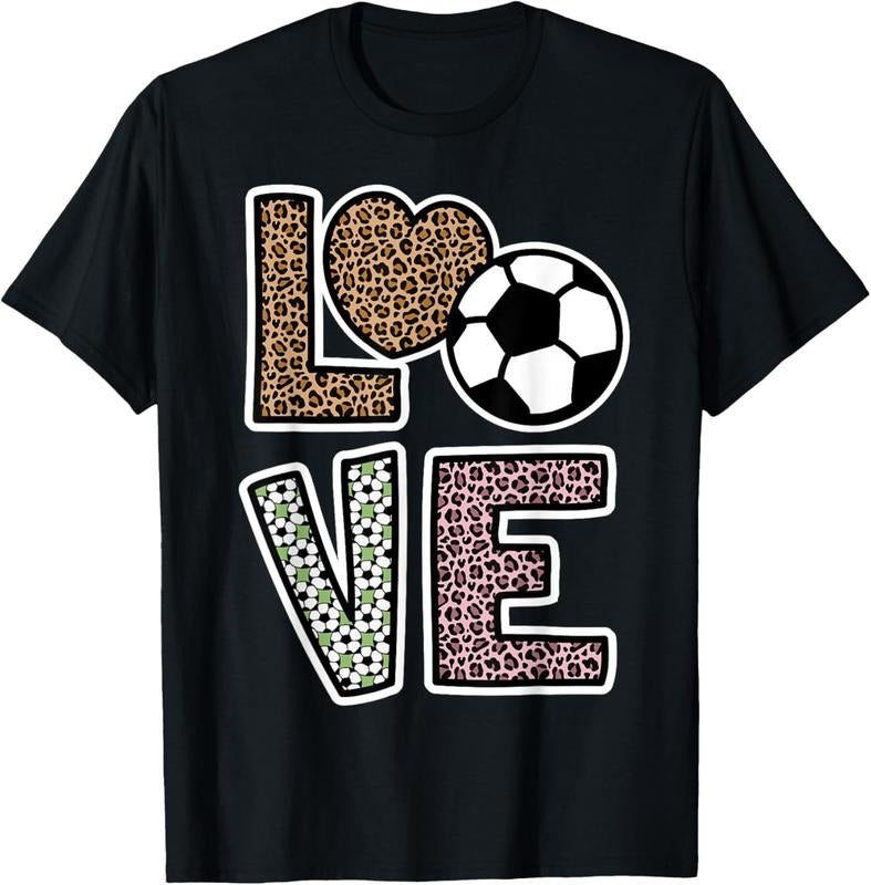 100% Cotton Love Soccer Player Leopard Print Soccer Lover Cute Soccer T-Shirt Hoodie, Sweatshirt | PrintMintTees.com