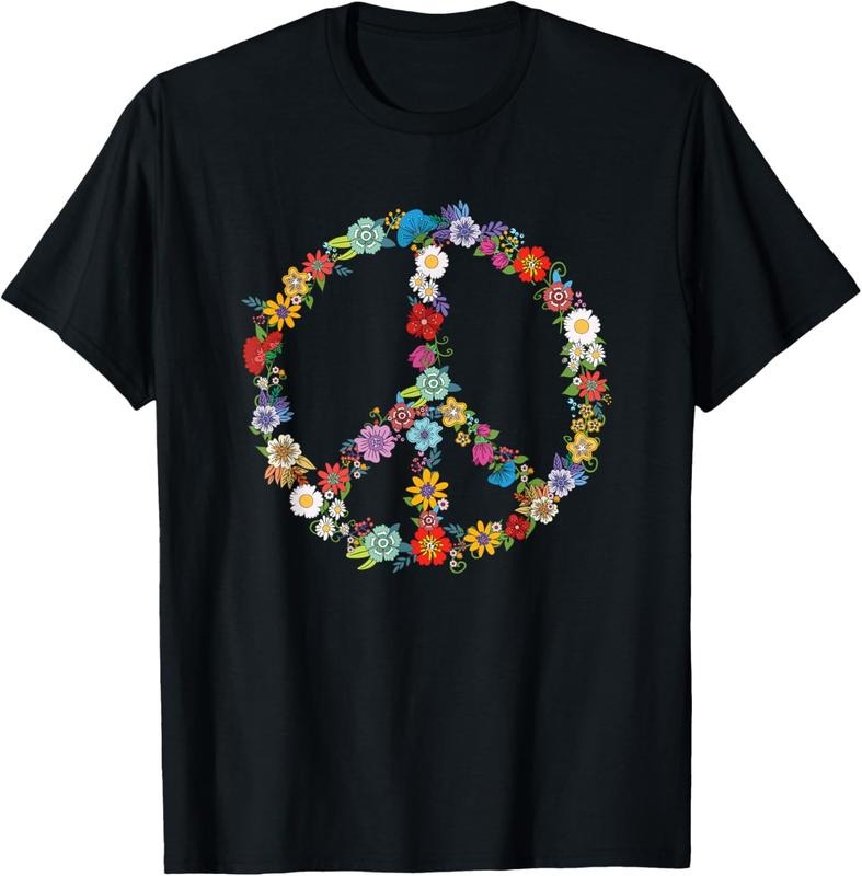 100% Cotton Love and Peace Flower Hippie Lover Beautiful Cute Funny Gift T-Shirt Hoodie Sweatshirt | PrintMintTees.com