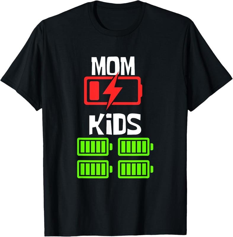 100% Cotton Low Battery Mom 4 Funny Mother 4 T-Shirts, Hoodie, Sweatshirt