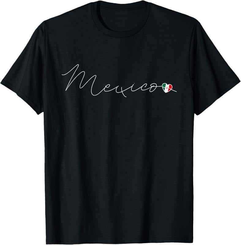 100% Cotton México Simple Love Mexican Flag Heart on Mexico T-Shirt Hoodie Sweatshirt | PrintMintTees.com