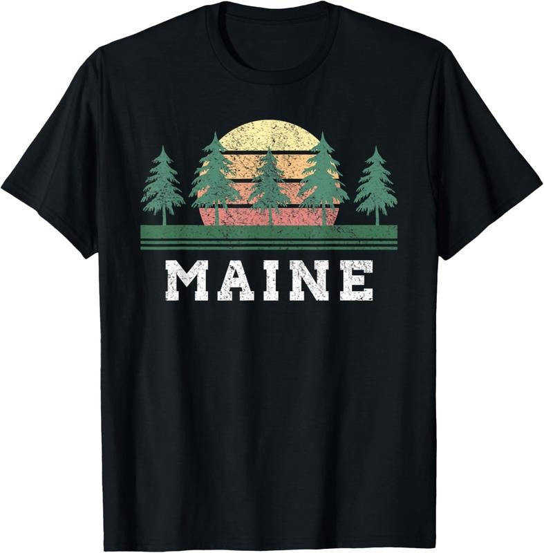 100% Cotton Maine Retro Vintage T-Shirts, Hoodie, Sweatshirt