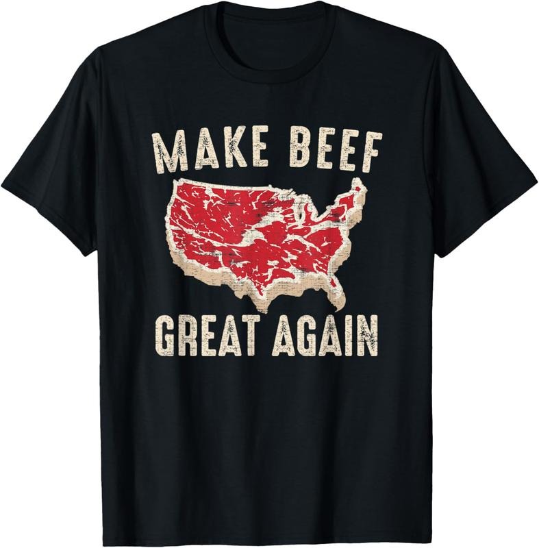 100% Cotton Make Beef Great Again Funny BBQ America T-Shirt Hoodie Sweatshirt | PrintMintTees.com