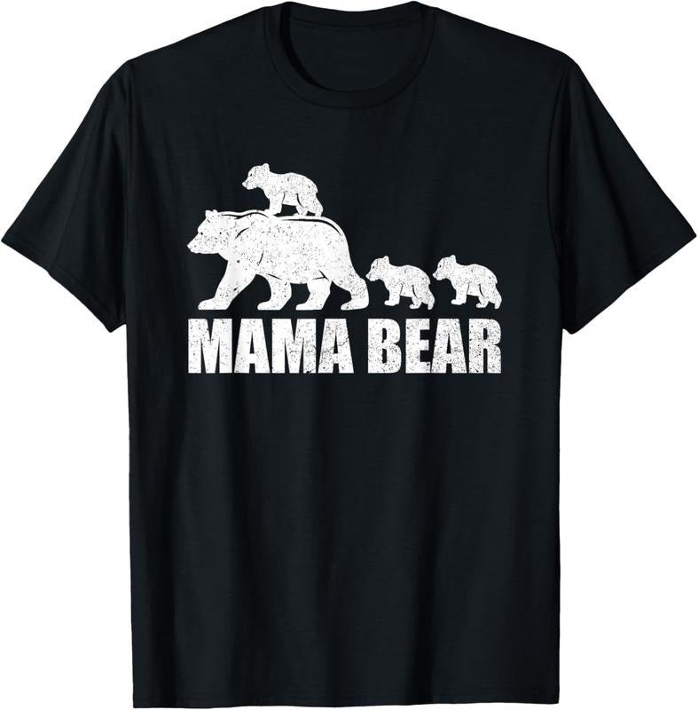 100% Cotton Mama Bear 3 Cubs Shirt Mama Bear TShirt Mom 3 Kid T-Shirt Hoodie Sweatshirt | PrintMintTees.com