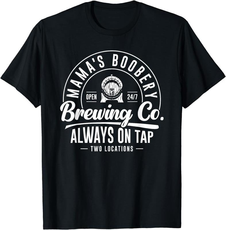 [100% Cotton]Mama's Boobery Brewing Co New Mom Breastfeeding Funny T-Shirt Hoodie Sweatshirt | PrintMintTees.com