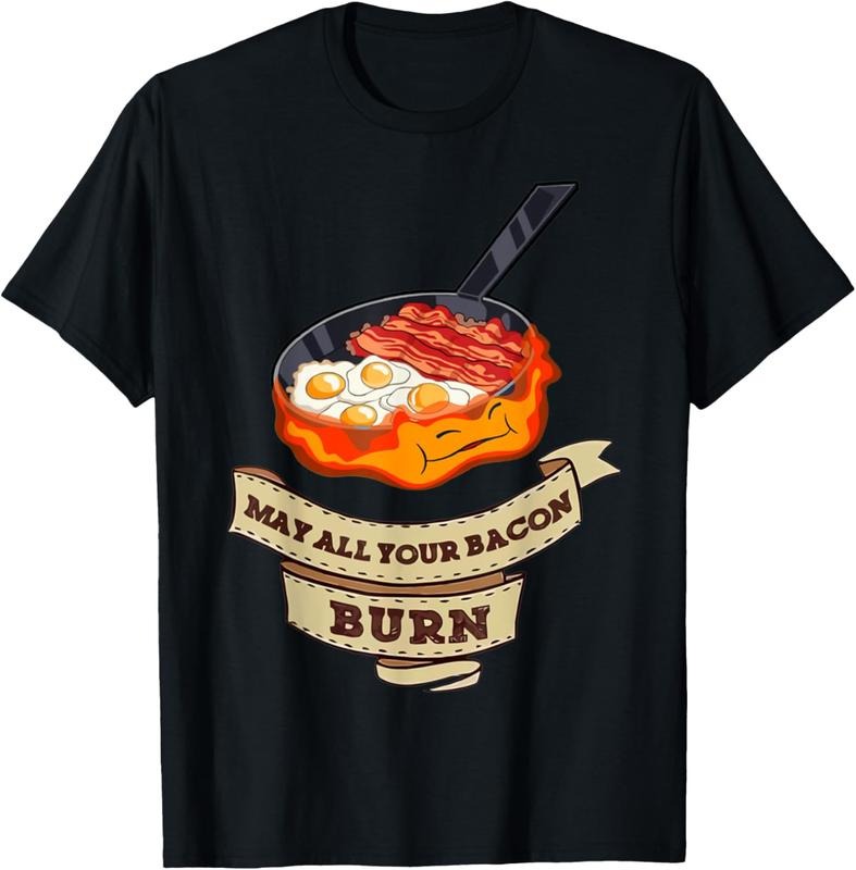 100% Cotton May All Your Bacon Burn Funny Barbeque BBQ Party T-Shirt Hoodie, Sweatshirt | PrintMintTees.com