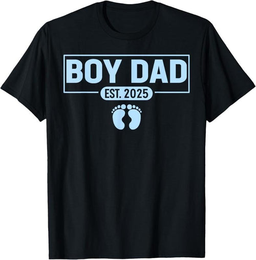 100% Cotton Men boy Dad Est 2025 Newborn Daddy Father  boy son T-Shirt Hoodie Sweatshirt | PrintMintTees.com