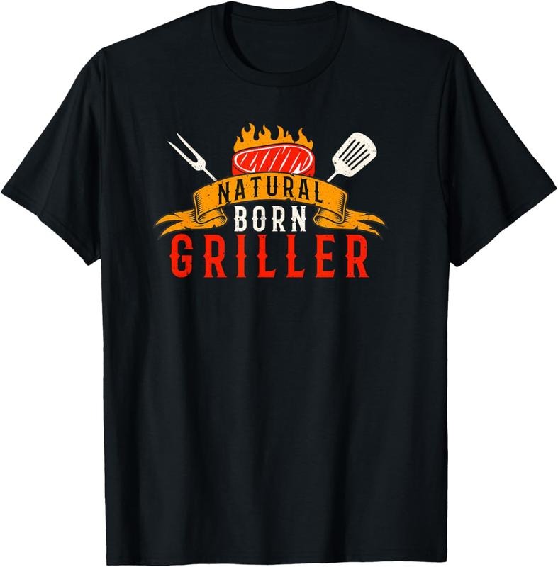 100% Cotton Funny BBQ Natural Born Griller Retro Meat Smoking T-Shirts, Hoodie, Sweatshirt