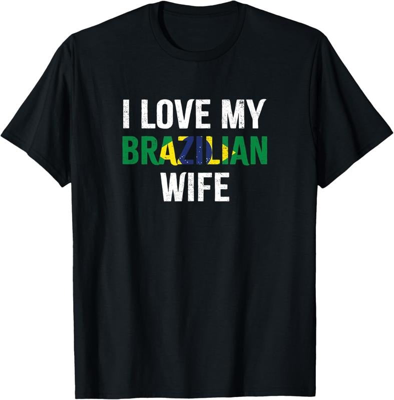 100% Cotton Mens I Love My Brazilian Wife T-Shirt Hoodie Sweatshirt | PrintMintTees.com