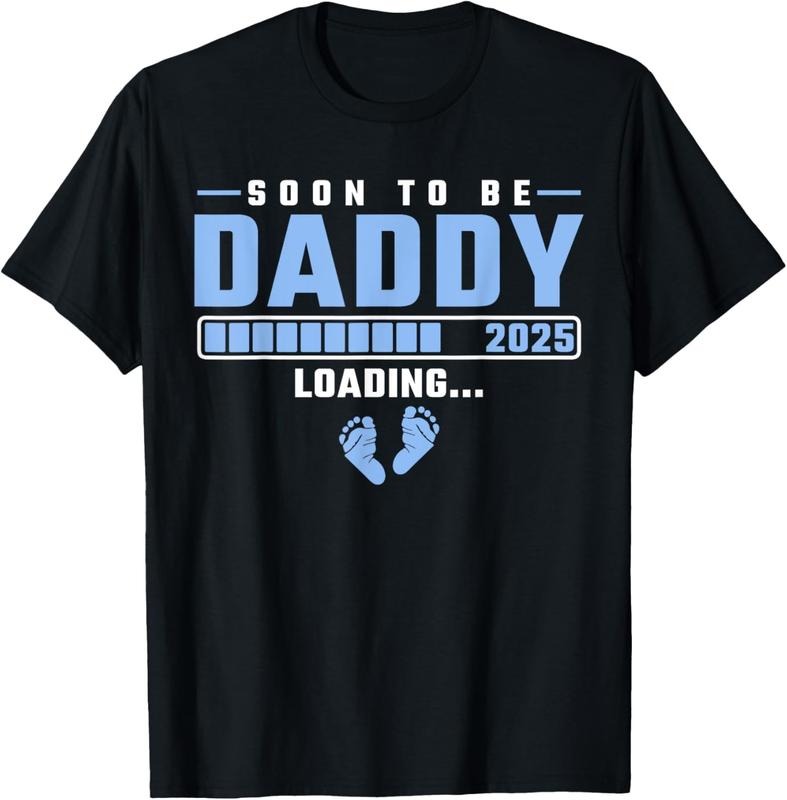 100% Cotton Mens Soon to be Daddy 2025 loading First time Dad T-Shirt Hoodie Sweatshirt | PrintMintTees.com