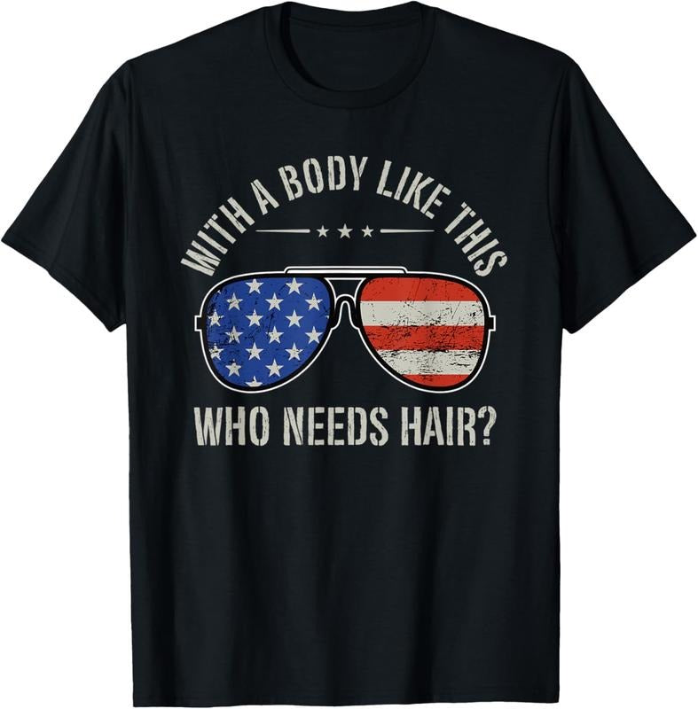 100% Cotton Mens With A Body Like This Who Needs Hair Bald Shaved T-Shirt Hoodie Sweatshirt | PrintMintTees.com