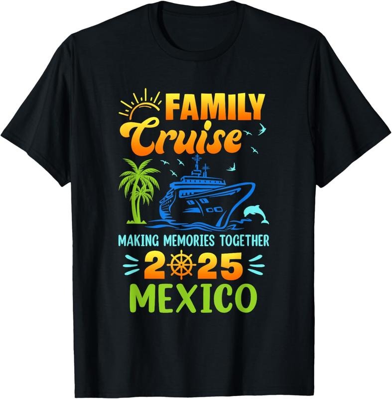 100% Cotton Mexico Cruise 2025 Family Friends Group Vacation Matching T-Shirt Hoodie Sweatshirt | PrintMintTees.com