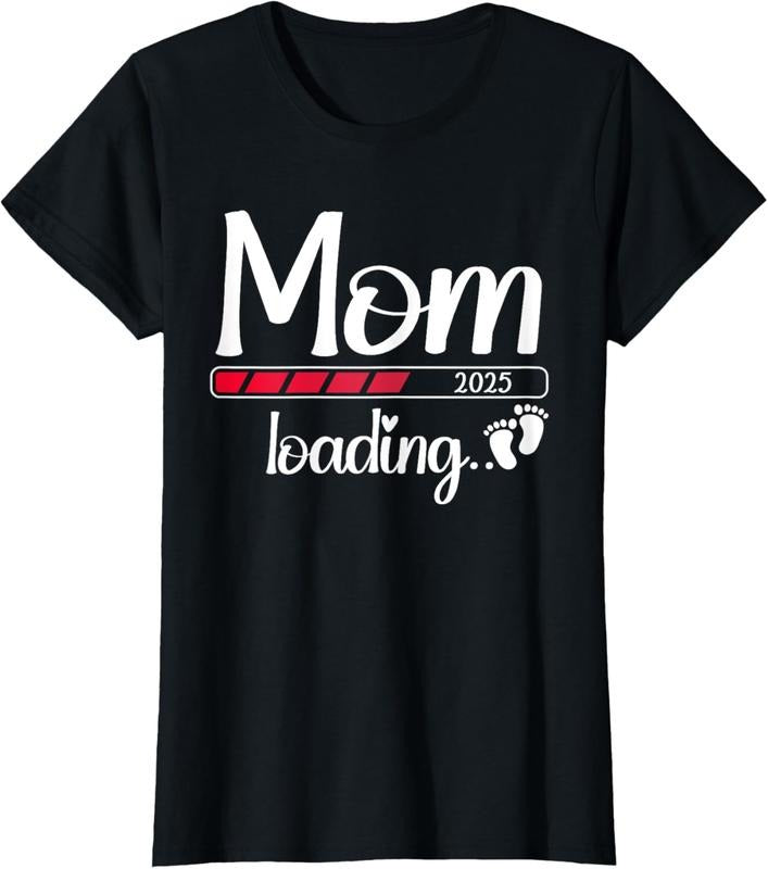 100% Cotton Mom 2025 Loading Pregnant 2025 Mom Est. 2025 T-Shirt Hoodie, Sweatshirt | PrintMintTees.com