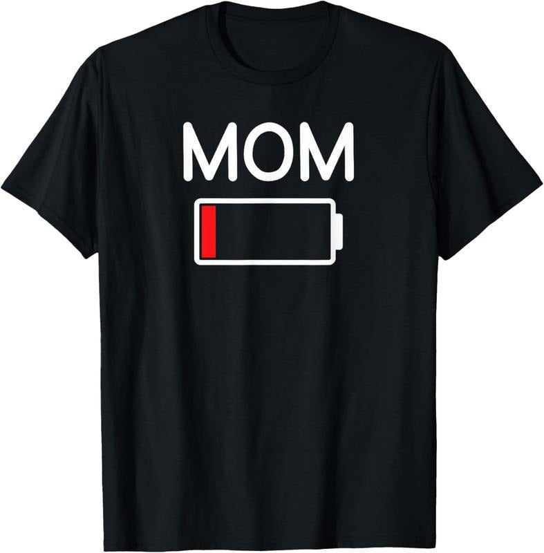 100% Cotton Mom Low Battery, Funny, Jokes, Sarcastic Sayings T-Shirt Hoodie Sweatshirt | PrintMintTees.com