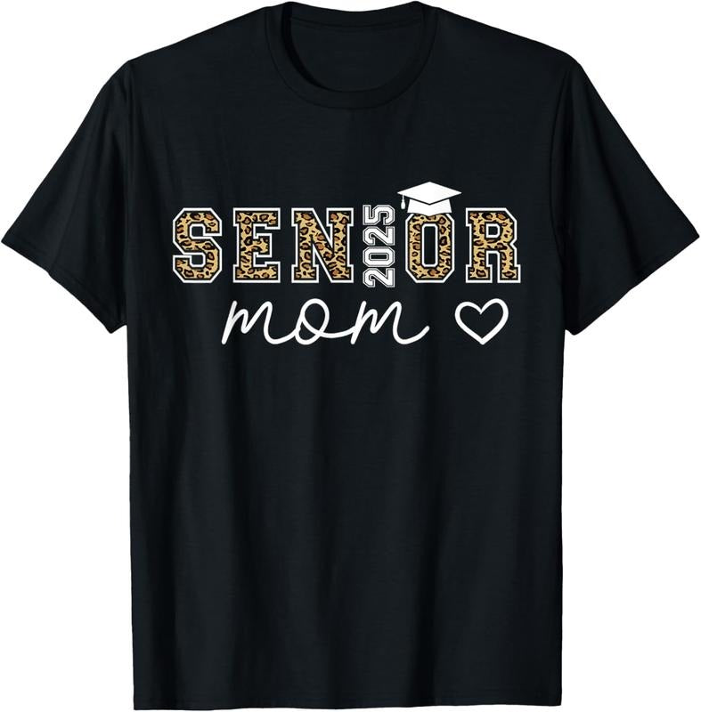 100% Cotton Mom Senior 2025 Proud Mom Of A Class Of 2025 Graduate Shirt T-Shirt Hoodie Sweatshirt | PrintMintTees.com