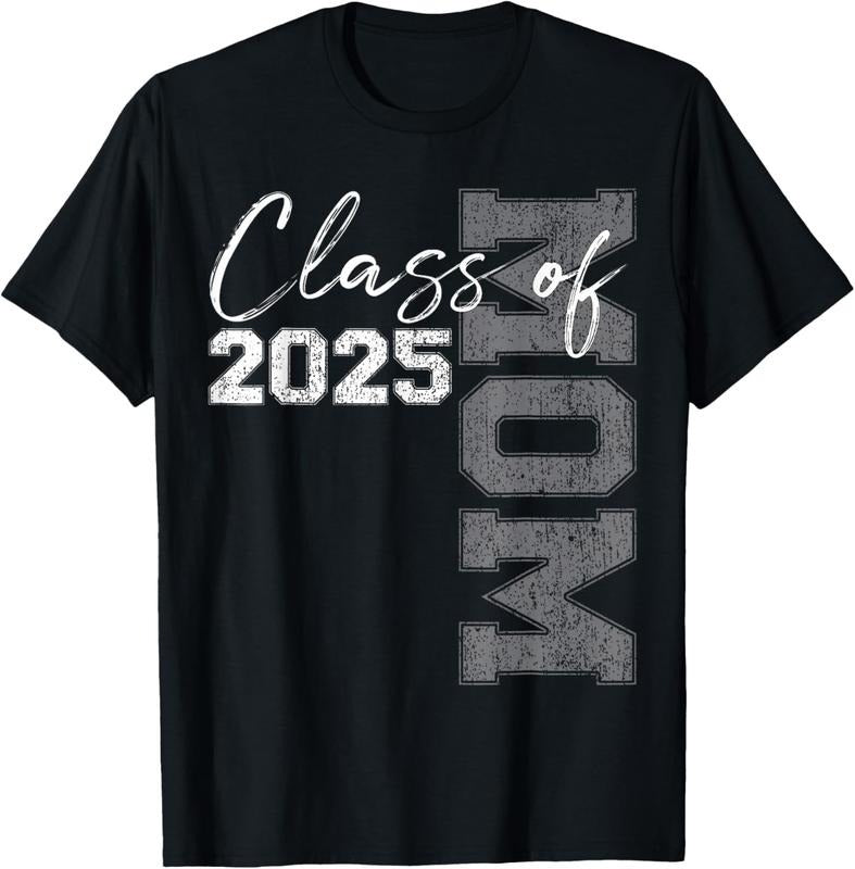 100% Cotton Mom Senior 2025 Proud Mom of a Class of 2025 Graduate Mother T-Shirt Tee Hoodie Sweatshirt | PrintMintTees.com