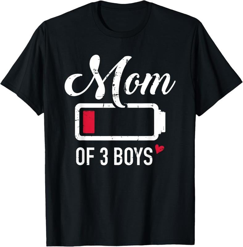 100% Cotton Mom of 3 boys low battery T-Shirt Hoodie, Sweatshirt | PrintMintTees.com