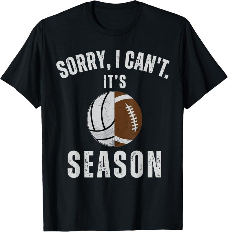 100% Cotton Mom of Both Sorry I Can't it's Volleyball Football Season T-Shirt Hoodie, Sweatshirt | PrintMintTees.com