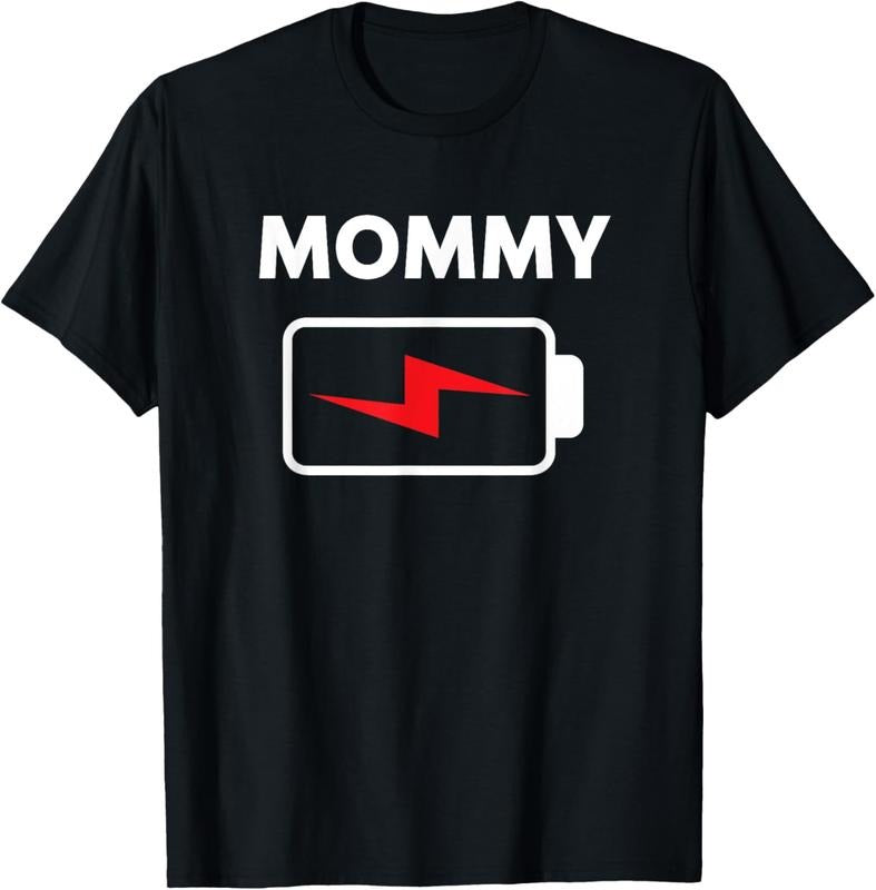 100% Cotton Mommy Shirt Battery Low Funny Family Matching T-Shirts, Hoodie, Sweatshirt