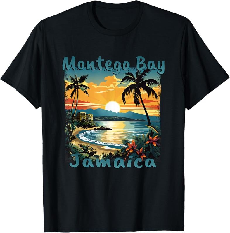 100% Cotton Montego Bay Jamaica Holiday Vacation Design T-Shirt Hoodie Sweatshirt | PrintMintTees.com