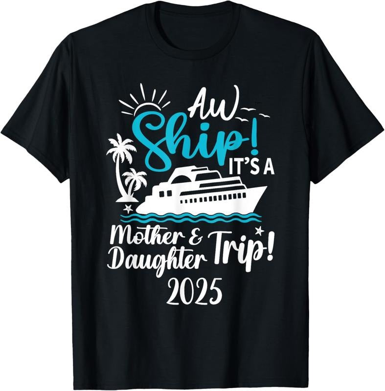 100% Cotton Mother Daughter Trip 2025 Cruise Vacation Mom Matching Women T-Shirt Hoodie Sweatshirt | PrintMintTees.com