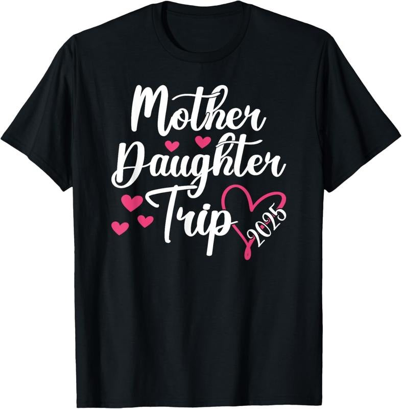 100% Cotton Mother Daughter Trip 2025 Family Vacation Mom Daughter T-Shirt Hoodie Sweatshirt | PrintMintTees.com