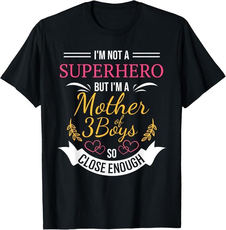 100% Cotton Mother of Three Boys T-Shirt | Funny Tee for Mom with 3 Sons T-Shirt Hoodie Sweatshirt | PrintMintTees.com