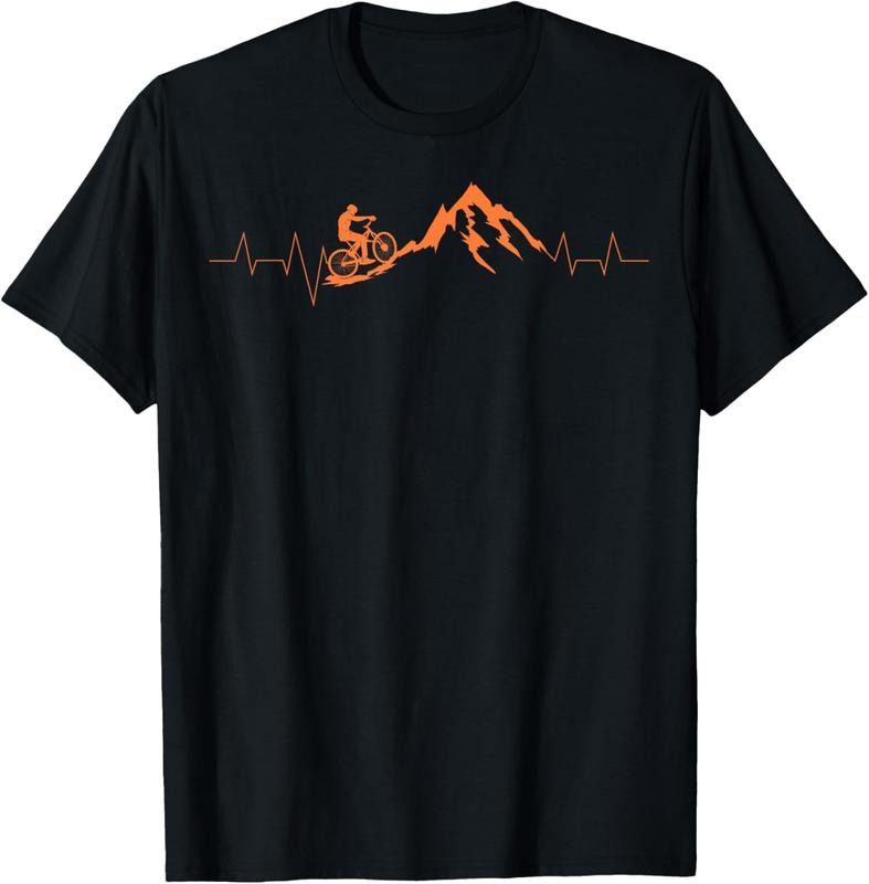 100% Cotton Mountain Bike Heartbeat Shirt | Cute Bike Heartbeat Tee Gift T-Shirt Hoodie Sweatshirt | PrintMintTees.com