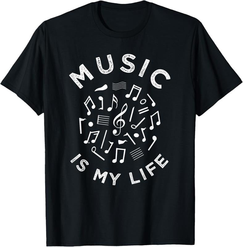 100% Cotton Music Is My Life T-Shirt, Musical Note Tee For Melody Lover Hoodie, Sweatshirt | PrintMintTees.com