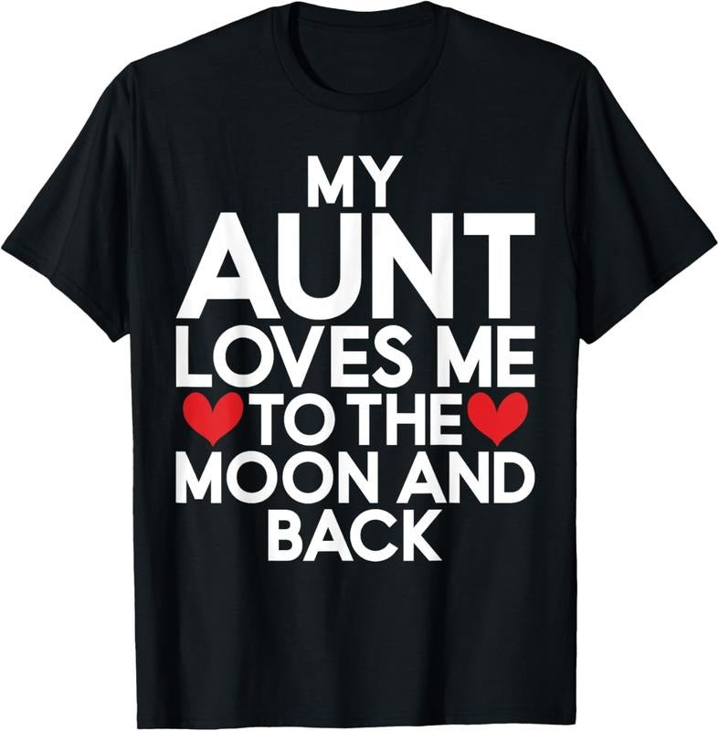 100% Cotton My Aunt loves me to the Moon and back Niece T-Shirt Hoodie Sweatshirt | PrintMintTees.com