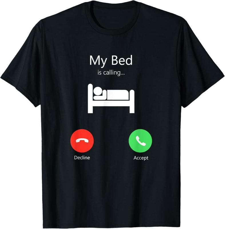 100% Cotton My Bed Is Calling Phone Screen T-Shirt Hoodie Sweatshirt | PrintMintTees.com