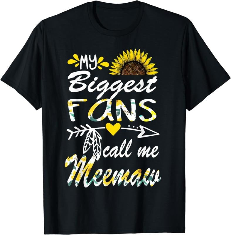 [100% Cotton]My Biggest Fan Call Me Meemaw Grandma Gifts Mothers Day T-Shirt Hoodie Sweatshirt | PrintMintTees.com