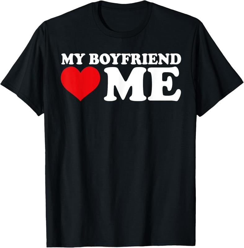 100% Cotton My Boyfriend Love Me I Heart My Boyfriend BF Valentine Day T-Shirt Hoodie, Sweatshirt | PrintMintTees.com